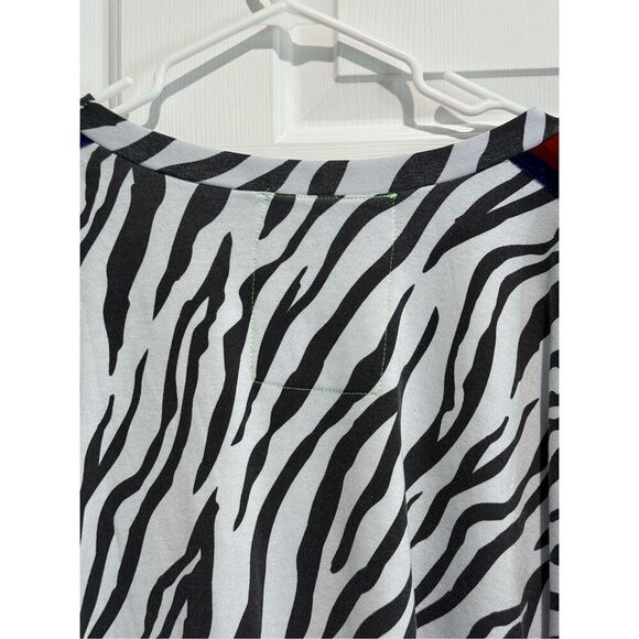 NWT Aviator Nation Classic Zebra Print Relaxed Fit Crewneck Sweatshirt Women's - Picture 13 of 14